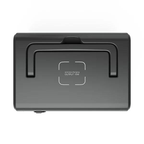 BLUETTI AC50B 700W portable power station angled view with display and ports