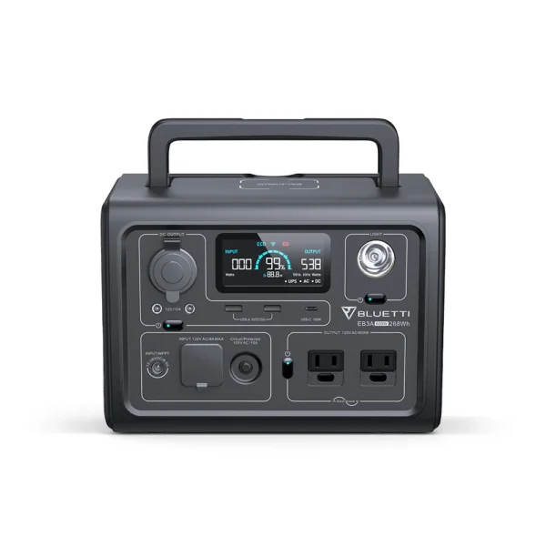 BLUETTI AC50B 700W portable power station display and ports