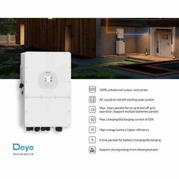 Deye 10kW Three Phase Hybrid Inverter SUN-10K-SG01HP3-AU - Image 3