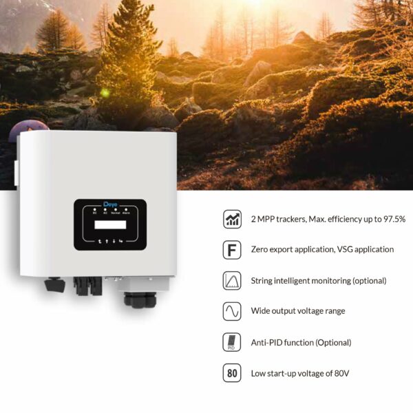 Deye 6KW Grid-tied Single Phase String Inverter 2 MPPT SUN-6K-G05P1-AU-AM2 - Image 5