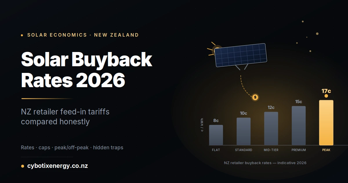 Solar Feed-in Tariffs by NZ Retailer